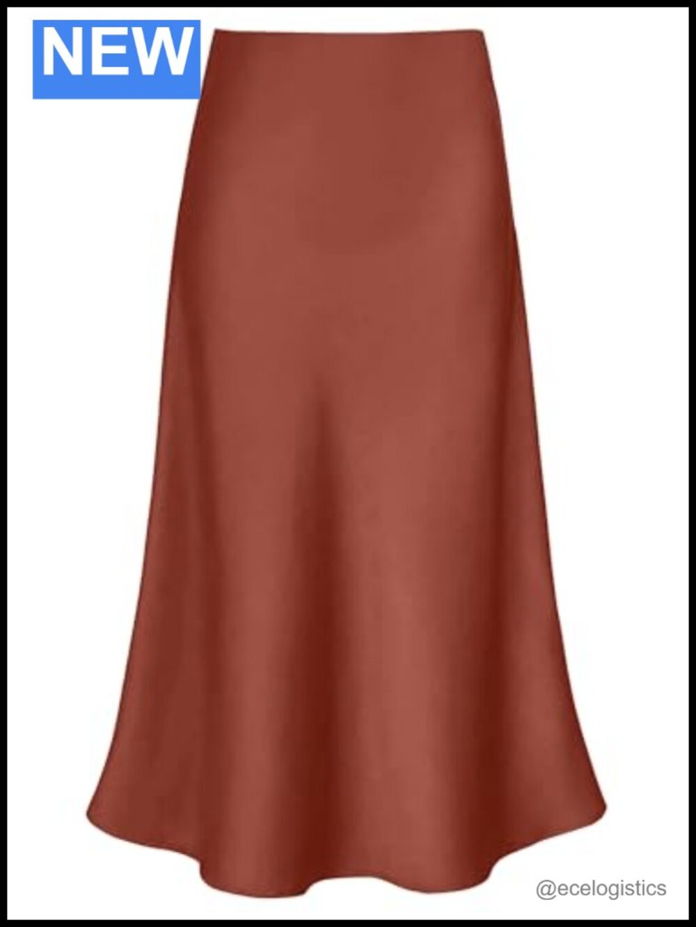 Elegant Satin Midi Skirt Women A Line Flowy High Waist